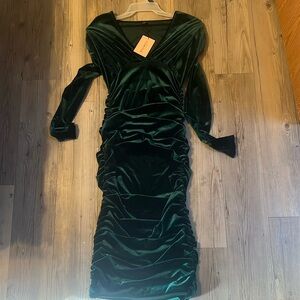 SHEINBae green velvet dress M